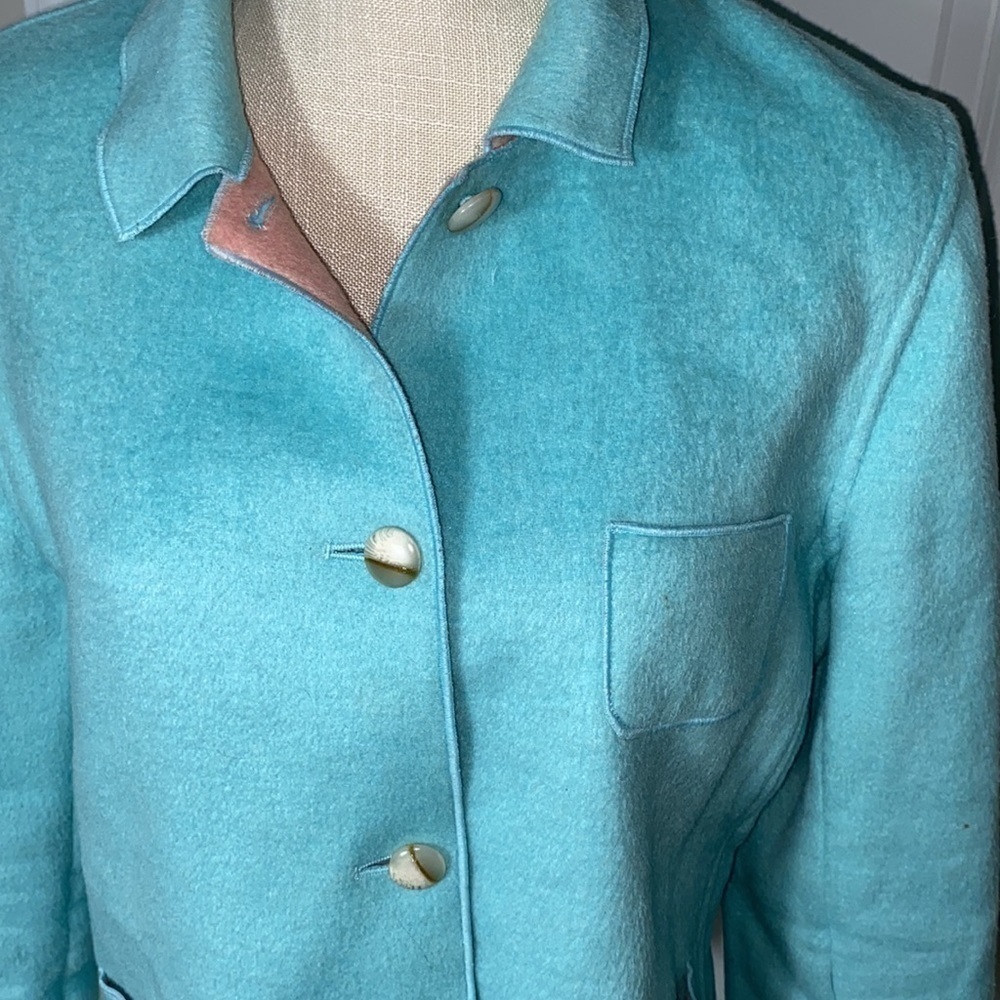 Harve Benard by Benard Holtzman size 12 blue teal pink rose wool nylon